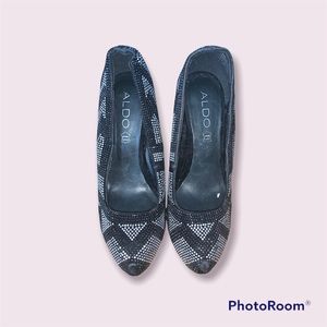 Black and Silver Patterned Platforms